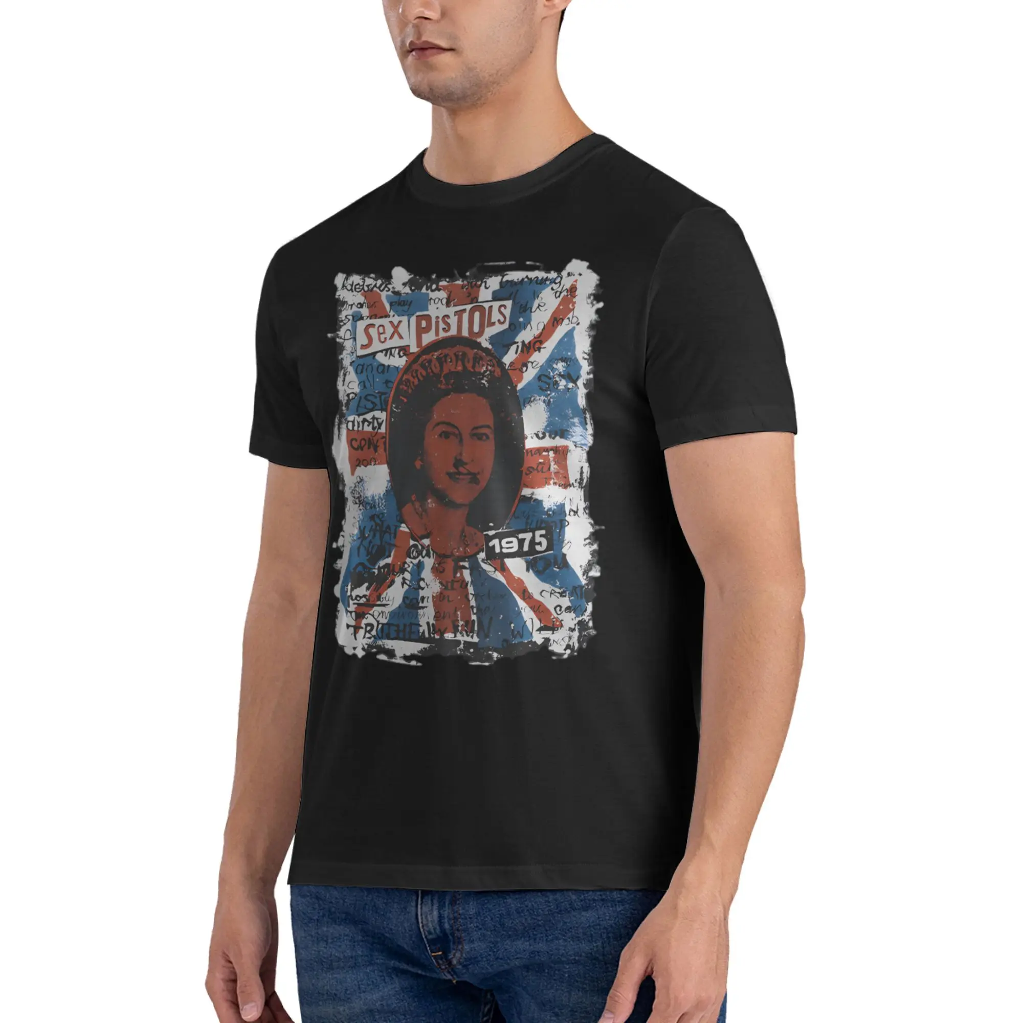 فاسق روك ريترو 80s فرقة الموسيقى أسطورة مسدسات الجنس تي شيرت القطن الخالص تي شيرت س الرقبة بلايز ملابس عادية قصيرة الأكمام