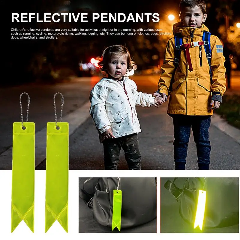 Reflector Pendant 10pcs Reflective Backpack Pendant Waterproof Children's Reflector Highly Visible Night Walking Safety Gear Bag