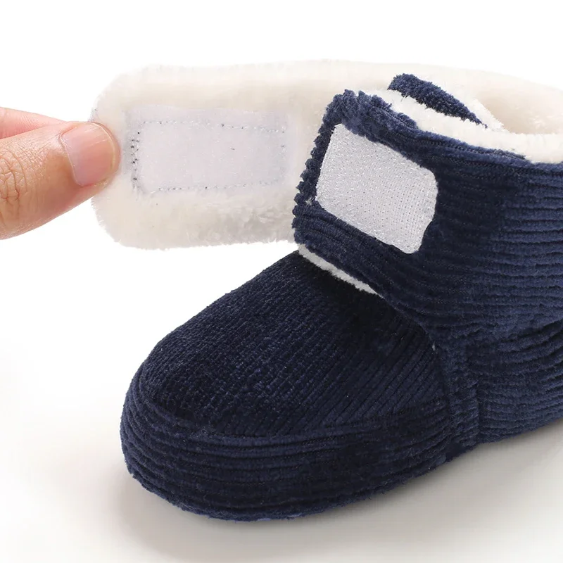 Winter Baby Baumwolle Schuhe Dicke Plüsch Schnee Stiefel Weiche Casual Wanderschuhe für 0-18 Monate Alt Bequeme Kleinkind Schuhe – Detail 6