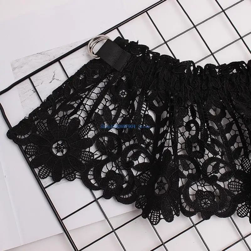 

N7YF Gothic Lace Flower Ruffle Lift Up Female Waist Corset Wide Belt Women Fashion Slimming Waistband Elastic Corsets