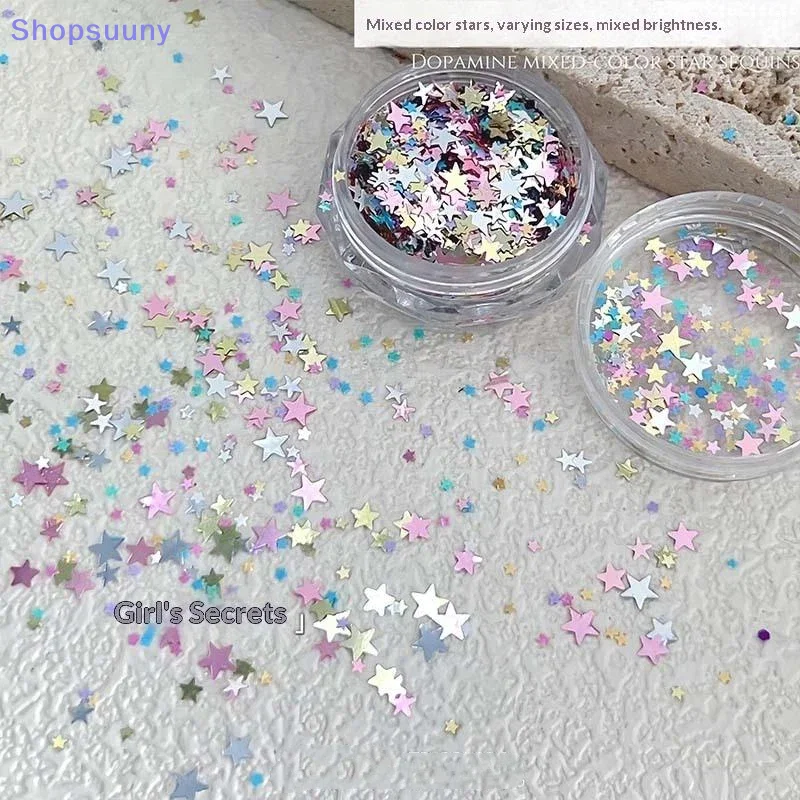 [SU]Star Sequin Mixed Five Pointed Star Colorful Laser Nail Glitter DIY Nail Charm Manicure Decoration Accessories[SU]