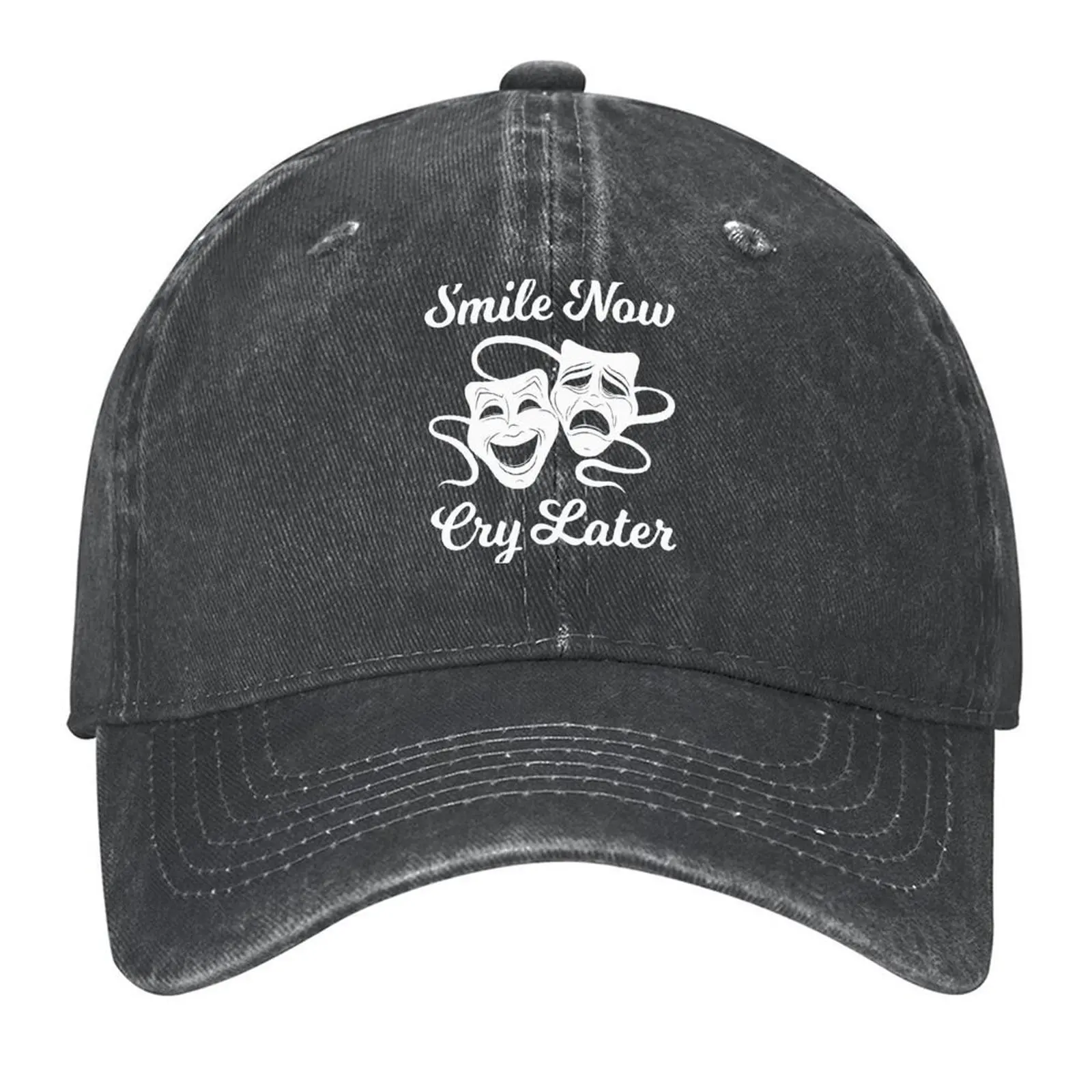 

Smile Now Cry Later Chicano Chicana Art Gift Baseball Cap Military Cap Man Icon Golf Hat Hats For Men Women's
