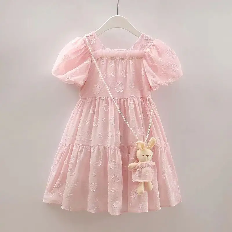 

Женское платье с пышными рукавами, милое летнее шифоновое платье принцессы в виде кролика, детская одежда на день рождения