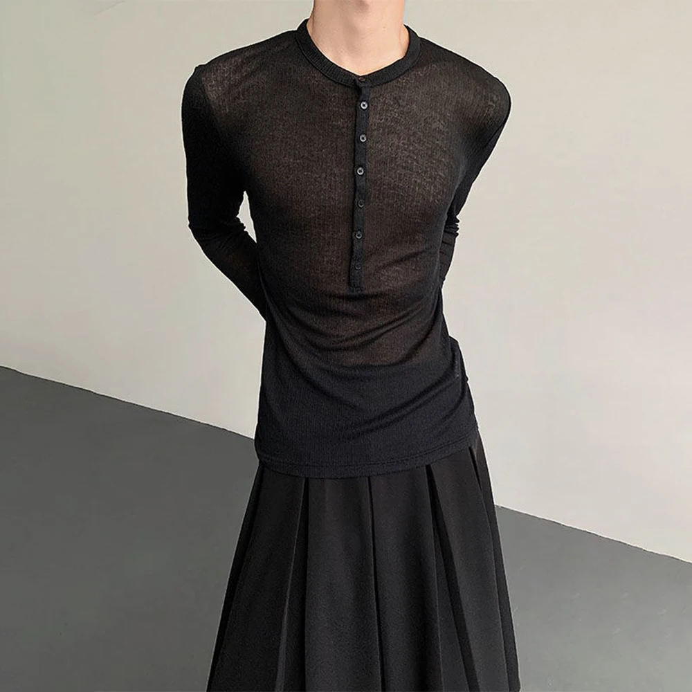 

Мужская футболка Slim Fit, бальная футболка, уличная мода, топ с длинными рукавами для ночного клуба, мужская одежда, новинка 2023 года