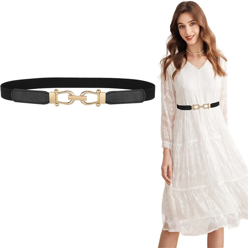 

2024 New Women Skinny Belt For Dresses Retro Stretch Ladies Waist Belt Belt Cinching Women's Decoration