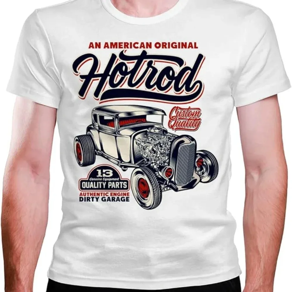 2024 Vintage Hot Rod Speed and Power Shirt for Men T-Shirt  Fashion Hip Hop  T\'s My Life T-shirt Cotton Tees Short Sleeve Tops