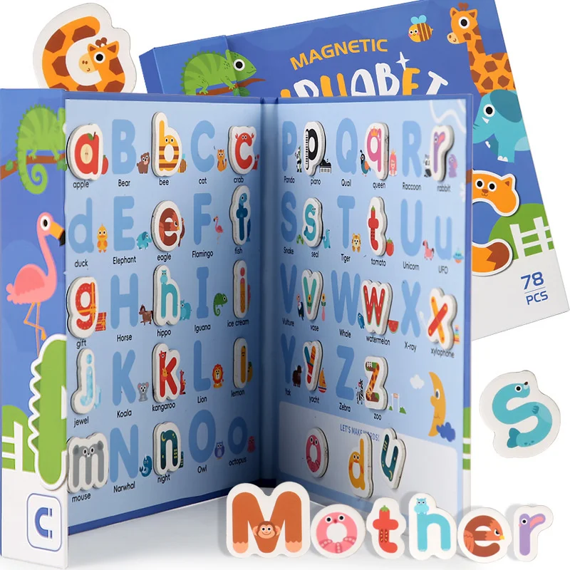 Montessori Busy Quiet Book English Letters Card Pairing Exercise Puzzle Spell Games Educational Toys For Children Gifts