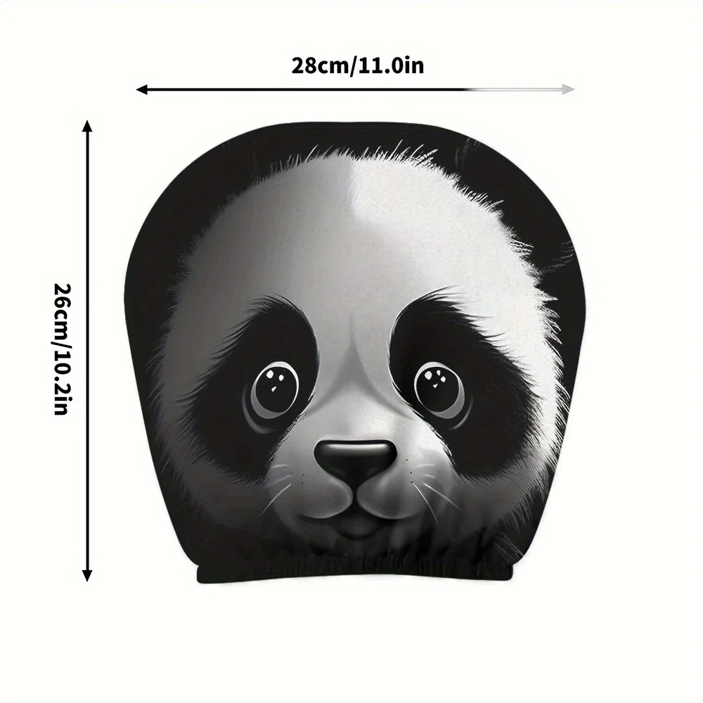 2pcs of Cute Panda Pattern Car Headrest Covers Designed with Elasticity To Relieve Neck Fatigue During Long Trips Drive Gift