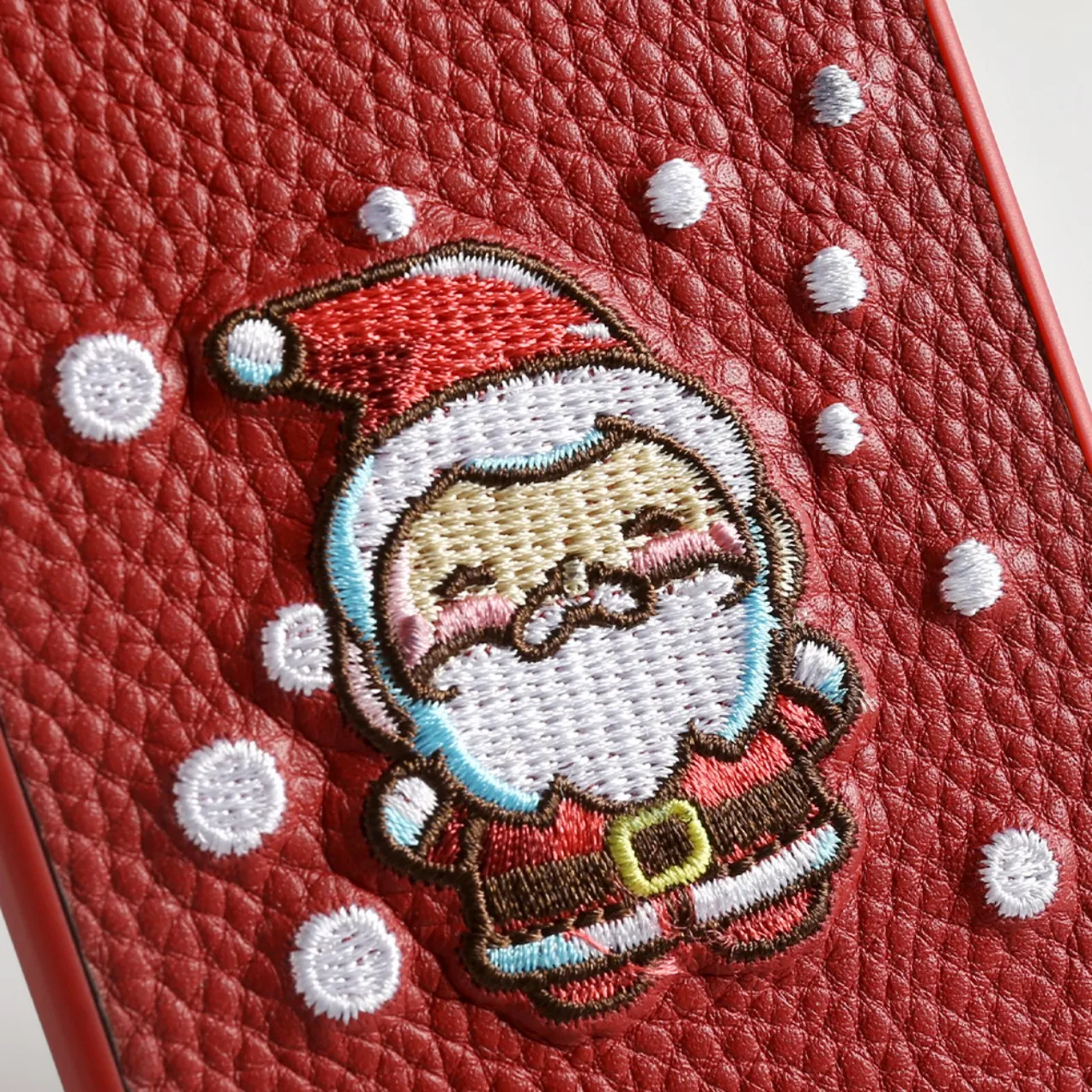 Luxury Christmas Santa Claus Genuine Leather Phone Case For Iphone 15 Pro Max Cases 14 pro 13promax 11 Back Cover Metal Camera