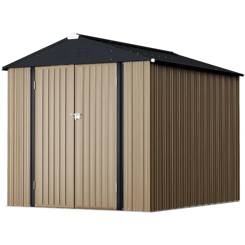 6 x 4 FT Shed Outdoor Storages Shed Metal Garden Sheds with Lockable Door Outside Waterproof Tool Shed for Backyard