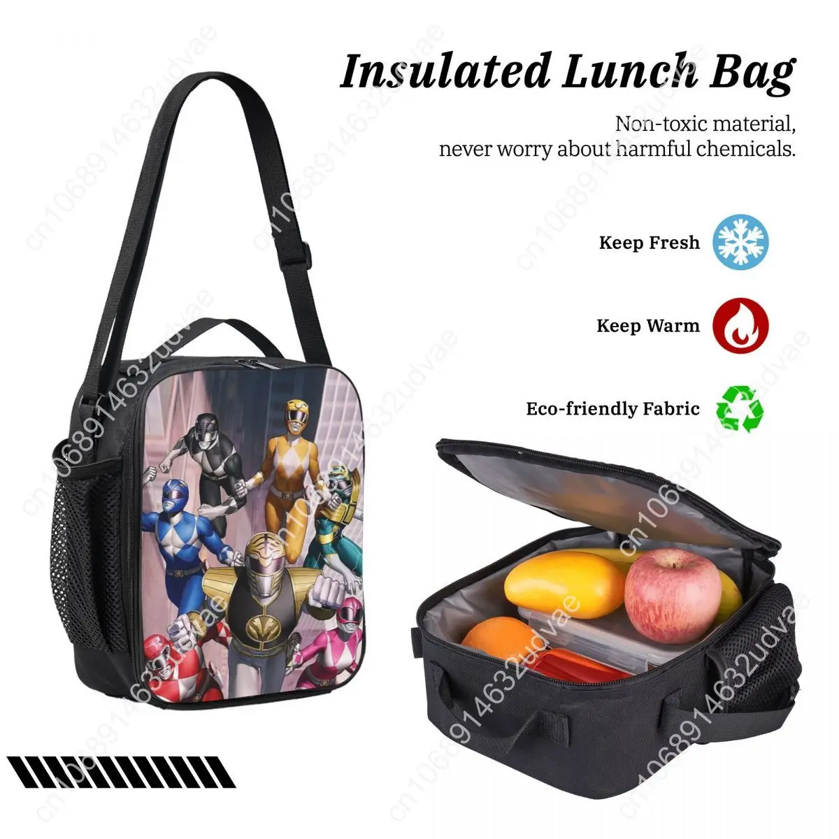 Mighty Morphin Power Ranger Backpack Boys Girls BookBag School Bag Laptop Shoulder Bags 3ps Insulated Lunch Bag Pencil Case