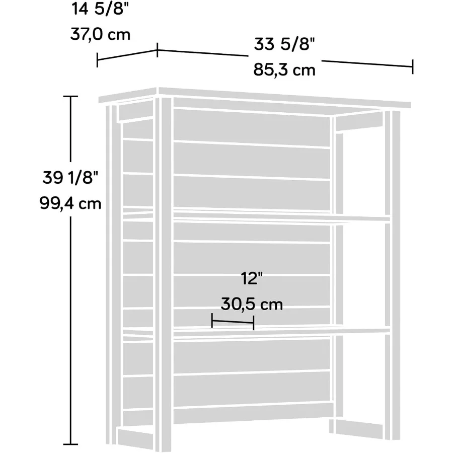 Современный белый библиотечный шкаф с двумя фиксированными полками для кабинета в гостиной