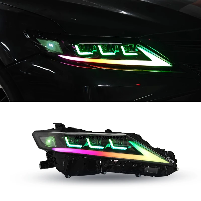 

Head Lamp Full LED Headlights for Camry 2018-2023 Car RGB Headlights with Sequential Turn Signal Plug and Play
