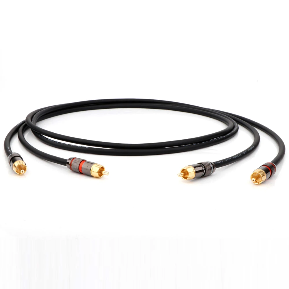 Pair Hifi Audio RCA cable High End Top Grade RCA Male to Male Audio Interconnect Extension Cable