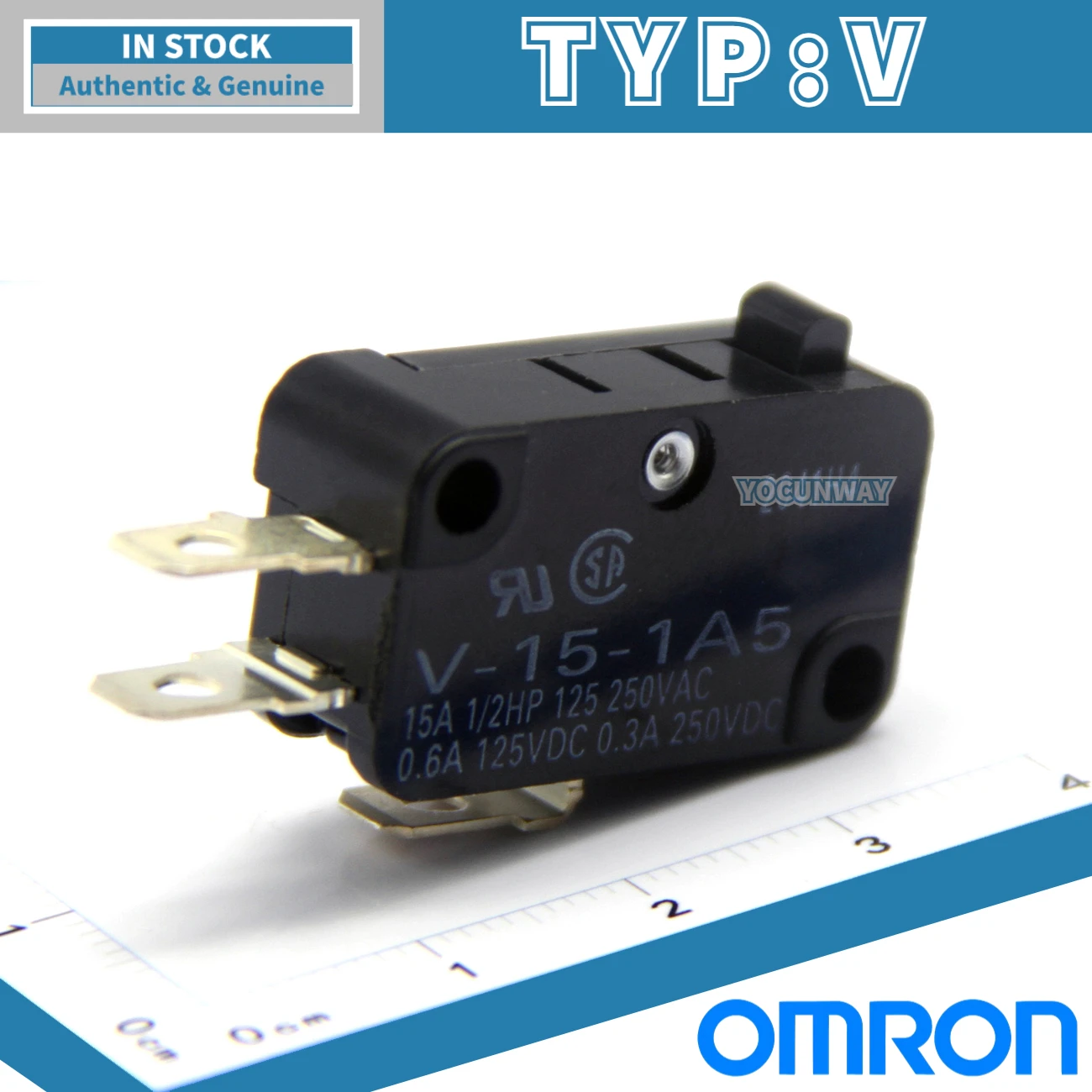 New Authentic Original OMRON Large Micro Switch V-15-1A5 1B5 1A6 1B5 1C25 9A5 105 1B6 151 152 153 154 155 156 103-1A4-T