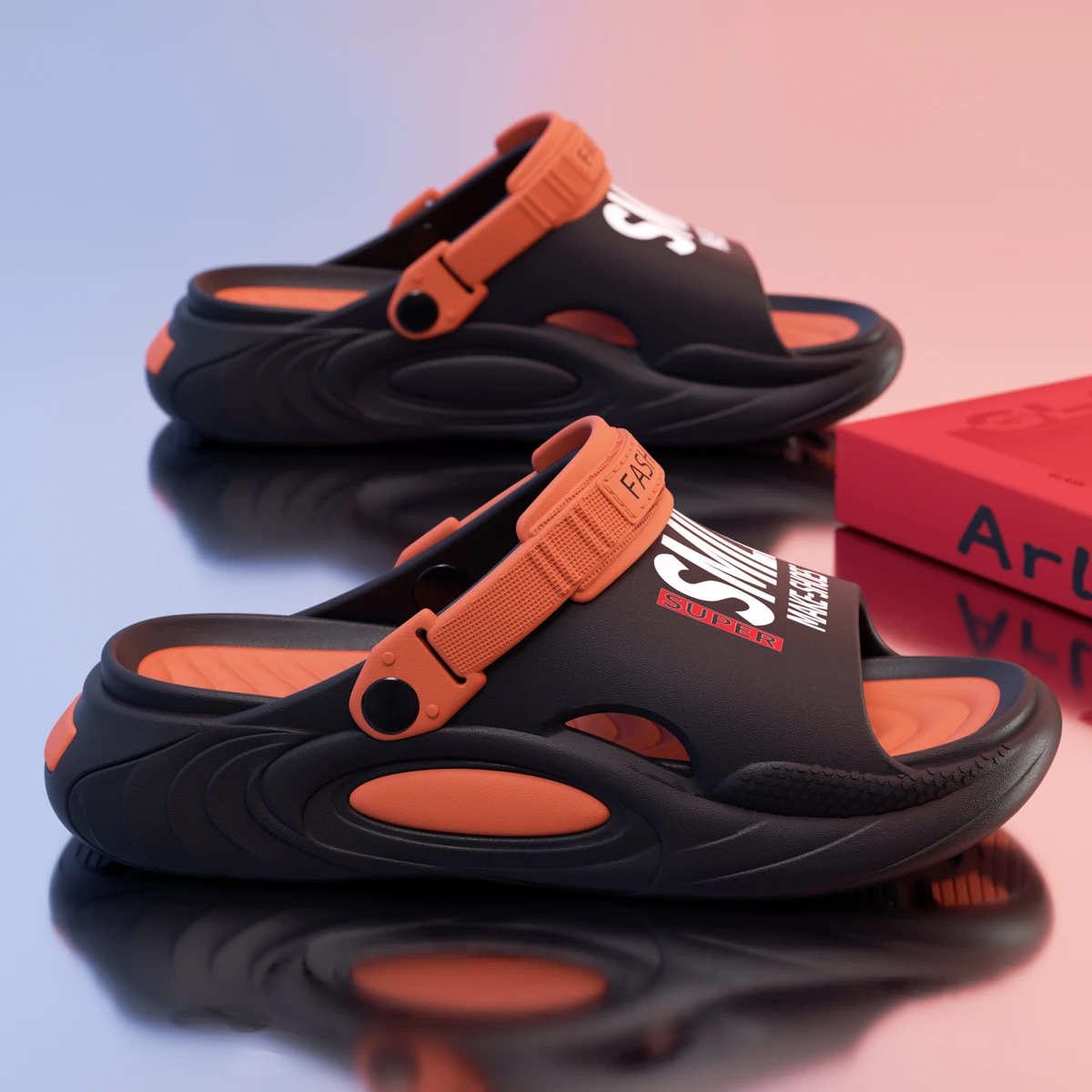 EVA Men Hole Shoes Thick Bottom Height Increase Outdoor Slippers Comfortable Breathable Sports Slippers image 3