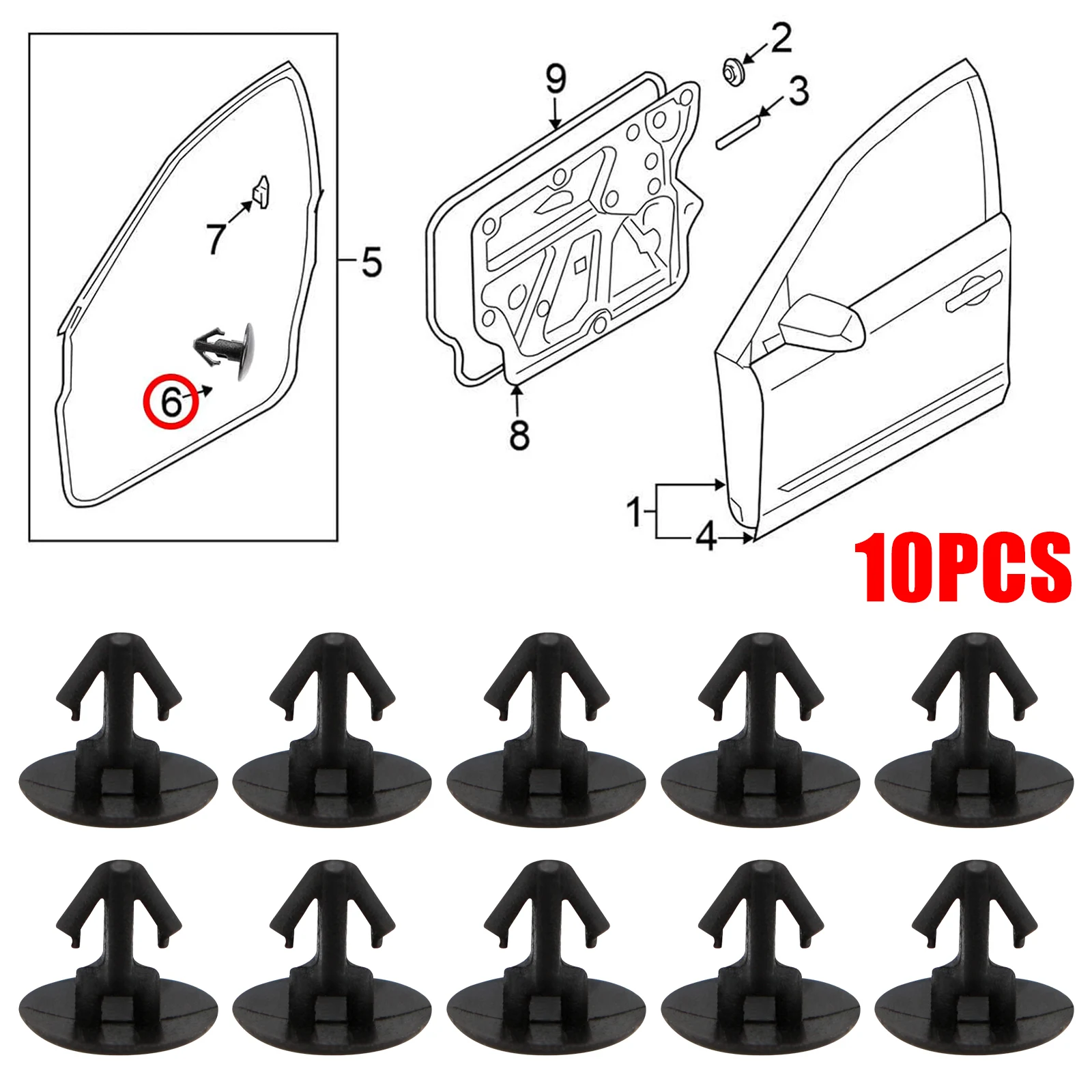 Clips For Nissan Qashqai X-trail Dualis Rogue Sport 2013-on Rear Door Rubber Seals Trim Weatherstrip Retainer Fastener Rivet