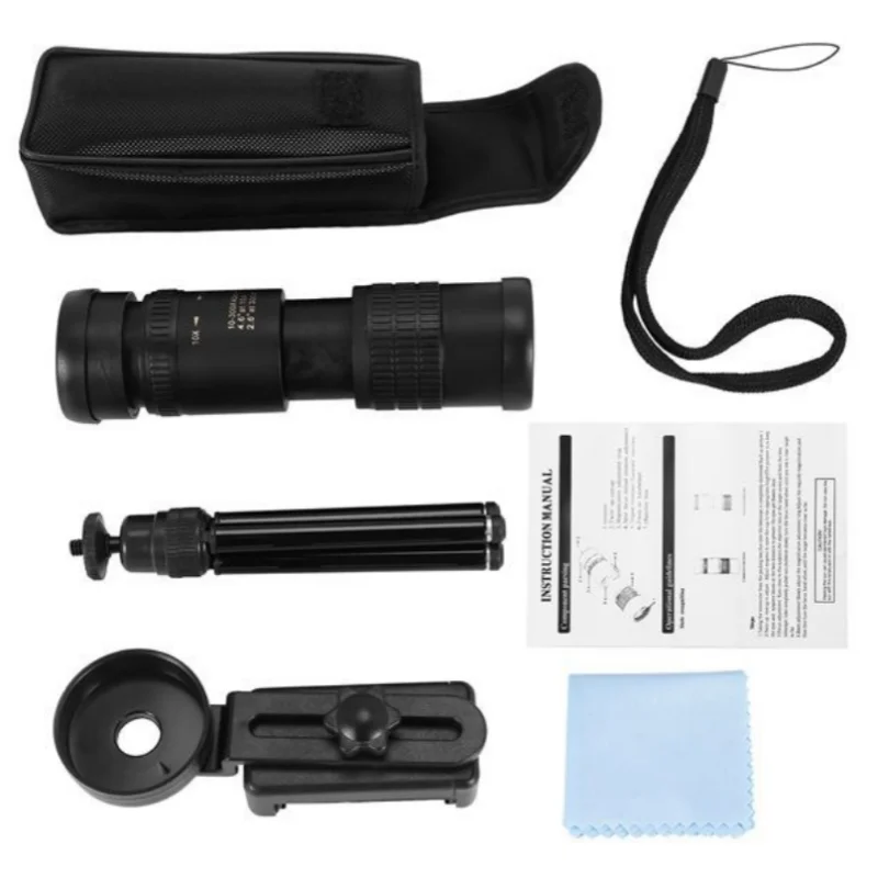 

Powerful 10-300x40 HD Monocular Telescope Long Range Zoom With Tripod Phone Clip For Outdoor Hunting Camping Tourism