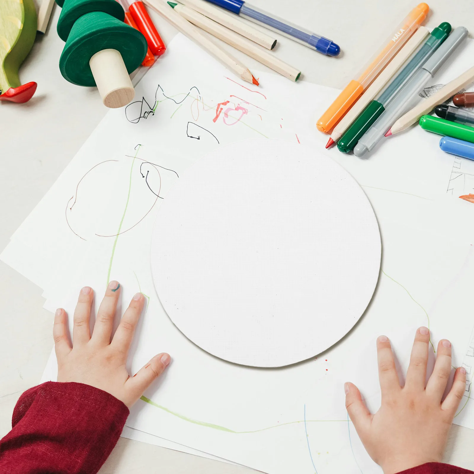 

8 PCS Canvas Circular Drawing Board Panel Round Small Canvases for Painting Boards