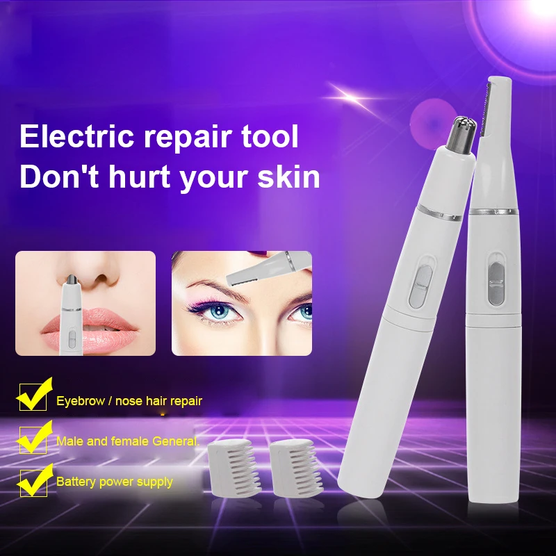 Nose Hair Trimmer Electric Removal Dual-blade Clipper Razor Shaver Trimmer Epilator High Quality Eco-Friendly Eyebrow Trimmer