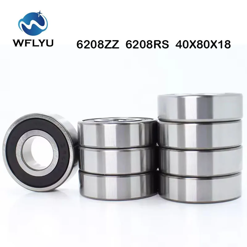 

WFLYU 6208RS подшипник Bearing ABEC-5 1PC 40x80x18 Deep Groove 6208-2RS Ball Bearings 6208RZ 180208 RZ RS 6208 2RS EMQ Quality