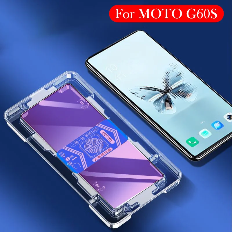 

2PC Anti Blue Light Tempered Glass For Motorola G60S Dust-free Installation Film Screen Protector for MOTO G60S