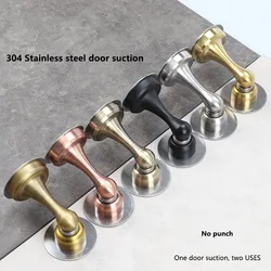 304 Stainless Steel Door Suction Punch Free Anti-Collision Device Strong Magnetic Stopper Room Wall Silent Thickened Floor Block