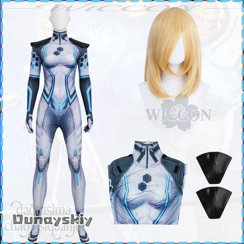 

A Cos@Anime Game Rivals Cosplay Girls Invisibleee New Costume Blue White Bodysuit Jumpsuit Punk Battle Suit Halloween Christmas