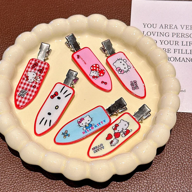 ハローキティかわいいヘアピン 6 個セット漫画ヘアアクセサリー絶妙なヘアクリップ甘いガールスタイルクリスマスギフト