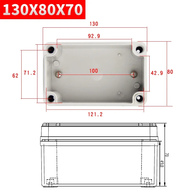 Wasserdichte Kunststoff-Gehäusebox Elektronisches IP67-Projektgehäuse Elektrische Projektbox ABS Outdoor-Anschlussbox Gehäuse