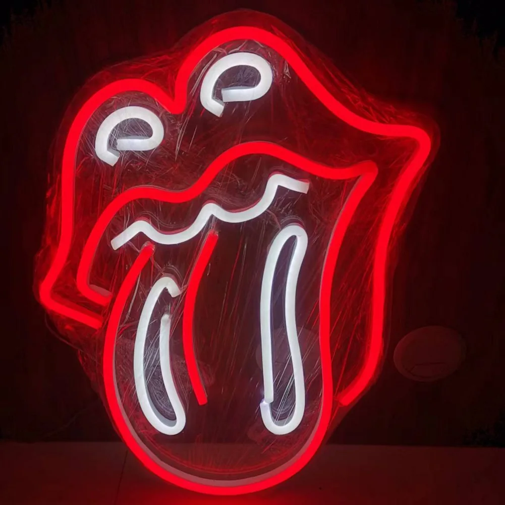 

NEON LIGHTS - 18" Tall Red Tongue Sign for Bedroom, Bar, Pub, Man Cave, Kids Room, Wall Decor - Customizable Neon Sign Lightings