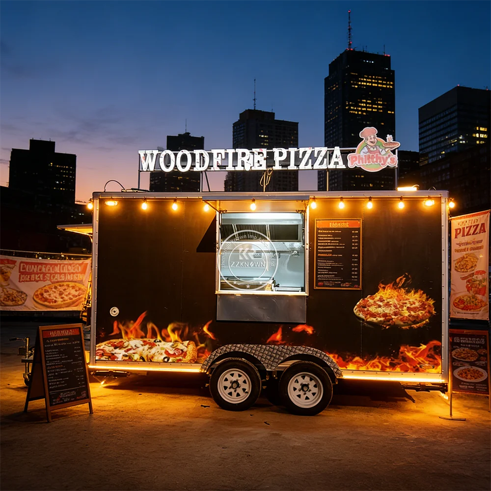 

Мобильный фургон-прицеп для продажи мороженого на открытом воздухе, передвижной кофейный киоск, фургон для десертов, прицеп-фудтрак для коммерческого использования