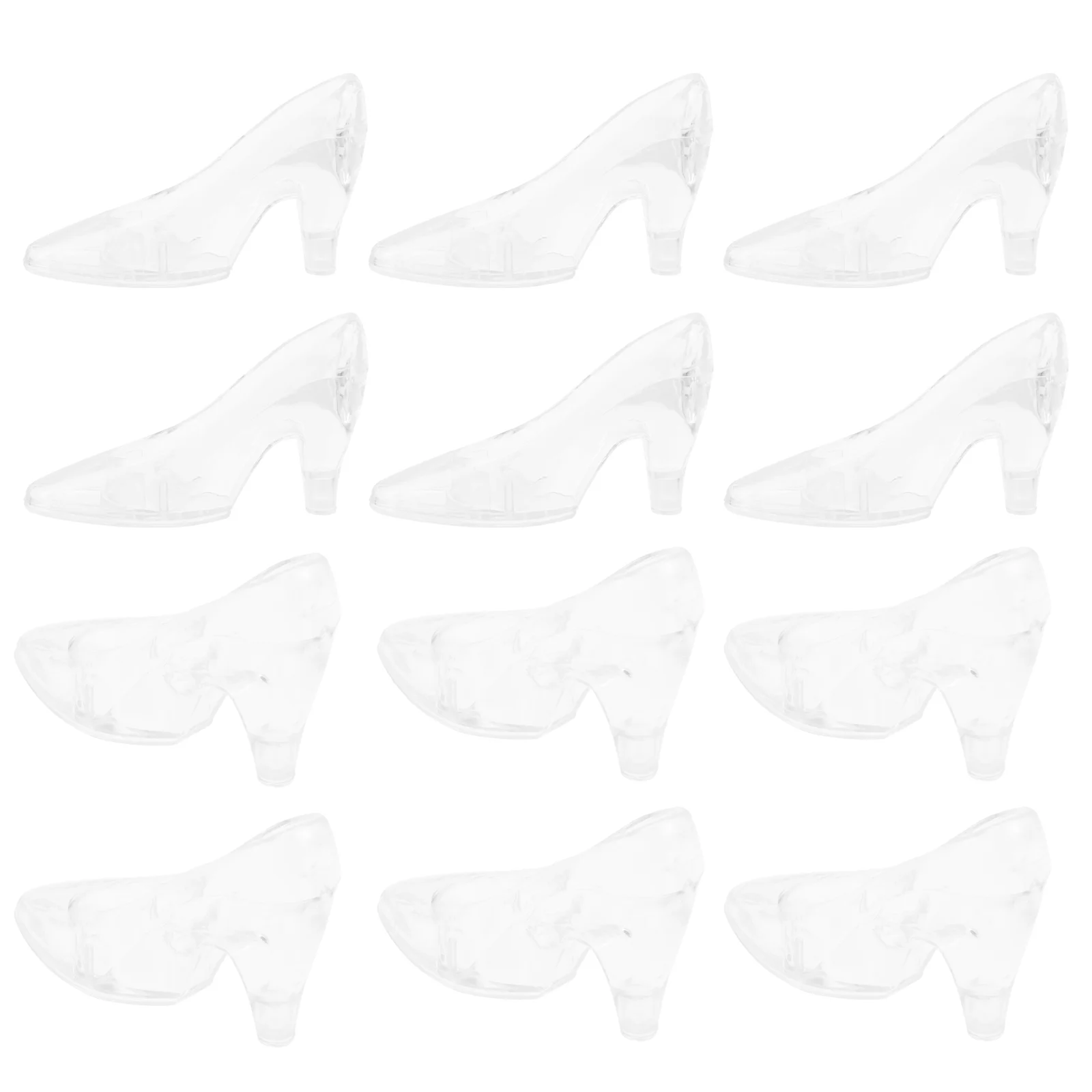 12 Pcs Mini Crystal Slipper Transparent Shoe Toys Accessories Delicate Decor Acrylic Decorative Child Very Boots