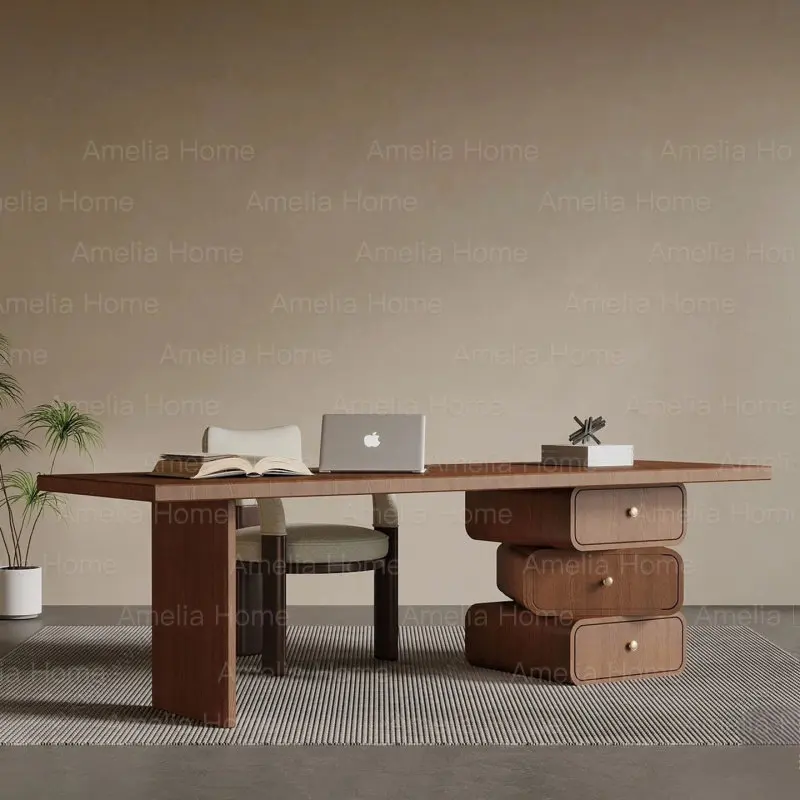 HYS medieval style solid wood small apartment home writing desk desk, living room Italian minimalist creative desk