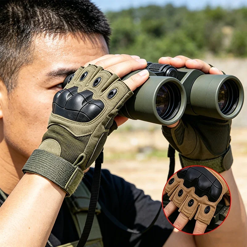 Outdoor Tactical Gloves Motorcycle Gloves Half Finger Military Men Women Combat Shooting Hunting Fitness Gloves