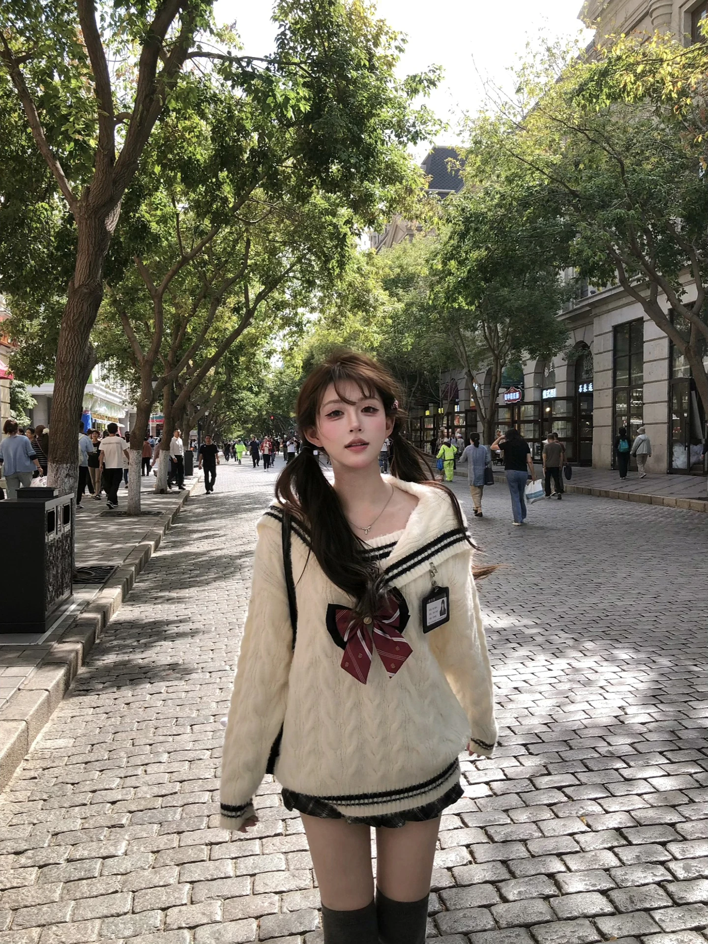 

Женский свитер Rissy Ox Holiday Sweet Preppy Loose Slimming Top f Skirt R348W, осенне-зимний, для повседневной носки, с длинными рукавами