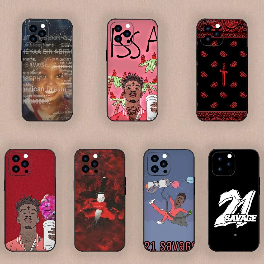 Singer 21 Savage Phone Case For iPhone Mini 11 12 13 14 15 Plus Pro Max XR XS Black Shell