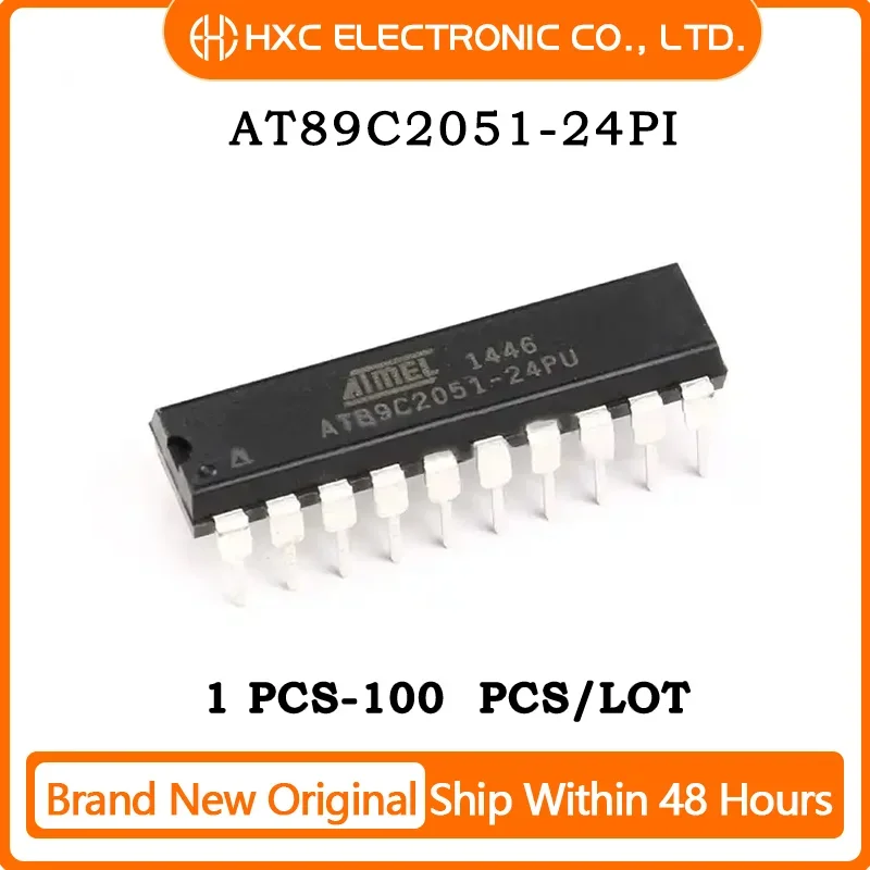 5PCS/10PCS/50PCS/100PCS AT89C2051-24PI AT89C2051 AT89C205124PI IC MCU Chip DIP-20