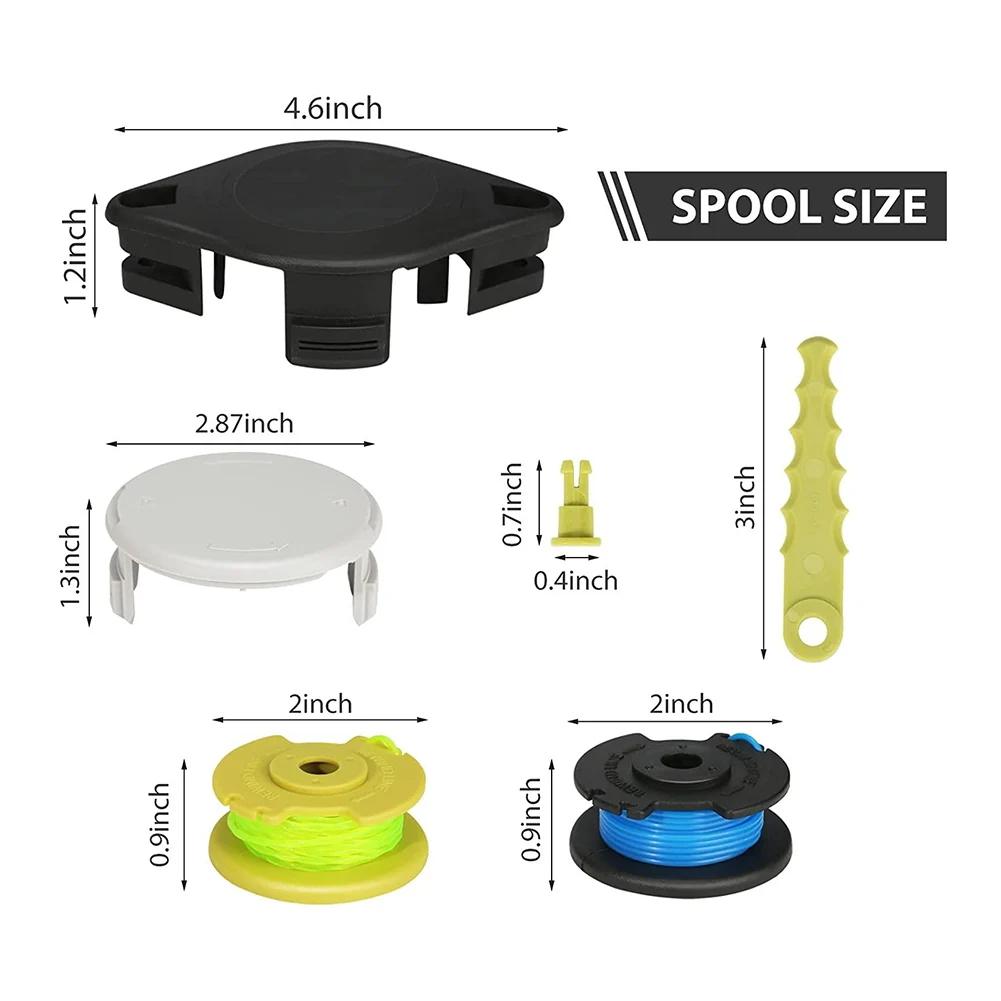 Imagem -02 - Linha Fixa e Lâminas de Cabeça Spool Linha Spool Cap Kits String Trimmer Parts em 18v 24v 40v