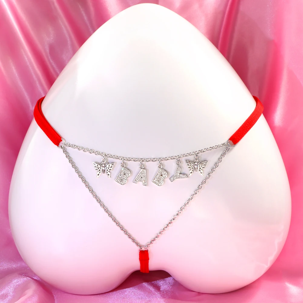 New Customized Crystal Letter Waist Chain Thongs For Women DIY Initial Name G-String Panties Underwear Gifts Dropshipping