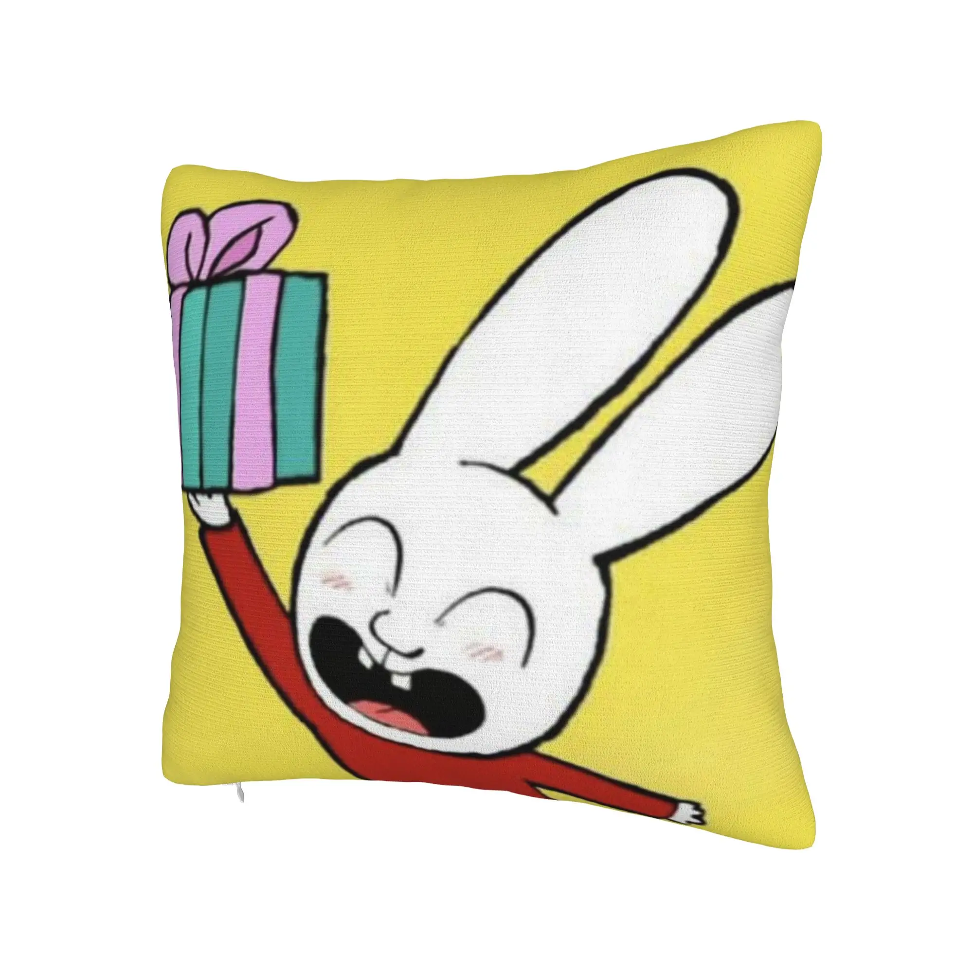 S-Simon Super Rabbit Pillow Cover  Soft Cushion Cover Novelty Pillow Case For Living Room Sofa