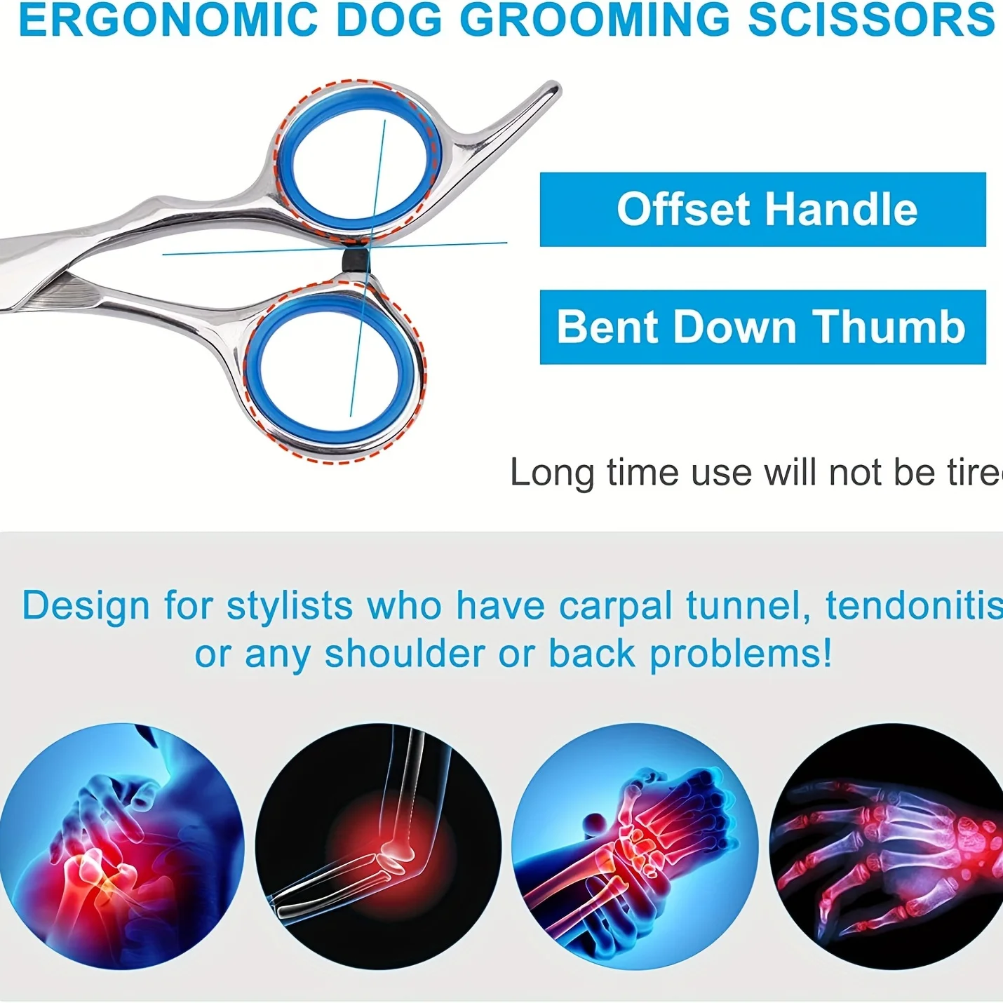 7.5inch Premium Pet Grooming Scissors Set - Safety Round Tip, Stainless Steel Shears For Dogs & Cats