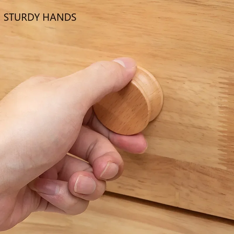 Round Single Hole Cabinet Knobs Furniture Solid Wood Handles Desk Drawer Pulls Door Handle Home Kitchen Hardware Accessories