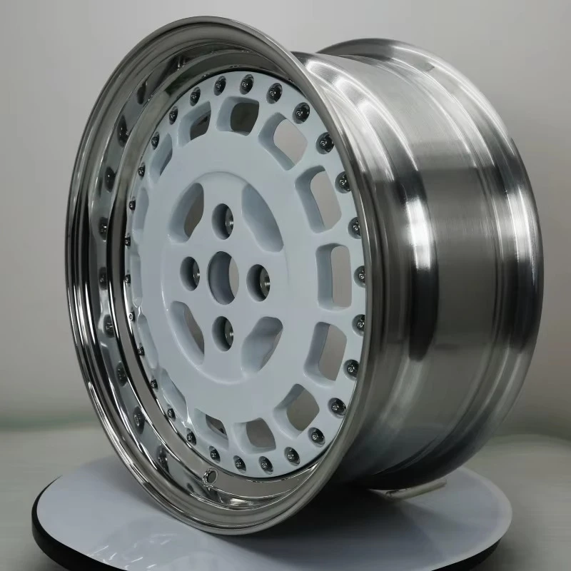 Factory Direct Sale Custom Forged Two Piece Aluminium Alloy Wheel Hubs Rims New 40mm 25mm Mesh Design Matte White OEM ODM