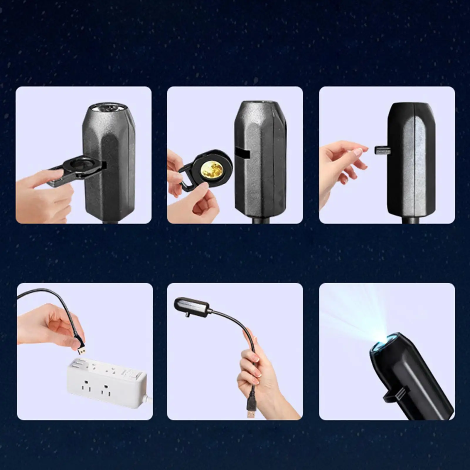 Lámpara de proyección de calavera de Halloween, diseño de patrón conmutable, rotación de 360 grados, USB, lámpara de proyector de Halloween, decoración LED