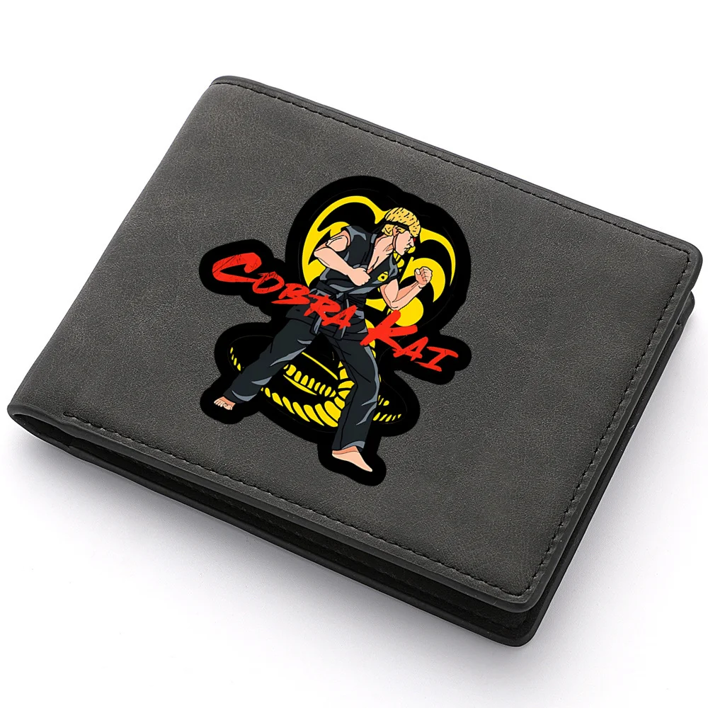 Cobra Kai-cartera de cuero plegable para hombre, tarjetero con cremallera, ideal para tarjetas de identificación y de crédito, novedad de 2024