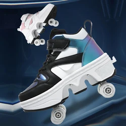 2024 The latest color color roller skates high quality outdoor professional roller skates can shrink wheel shoes