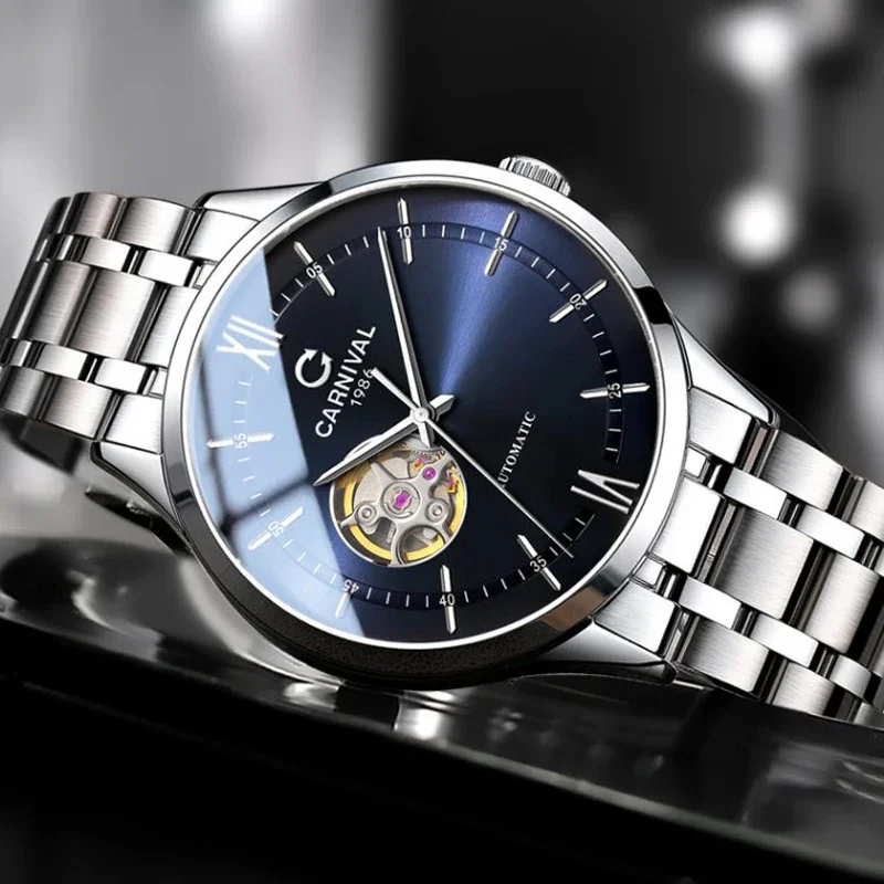Iw carnaval masculino relógios de pulso mecânicos movimento automático espelho de safira ultra-fino simples impermeabilização relógio de luxo para homem