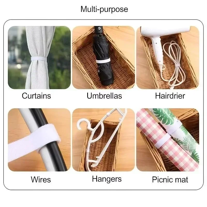 5M Releasable CABLE Organizer TIES แผ่นหูฟังการจัดการสายไฟไนลอนสายผูกเทปแบบใช้ซ้ําได้สายรัด Tie