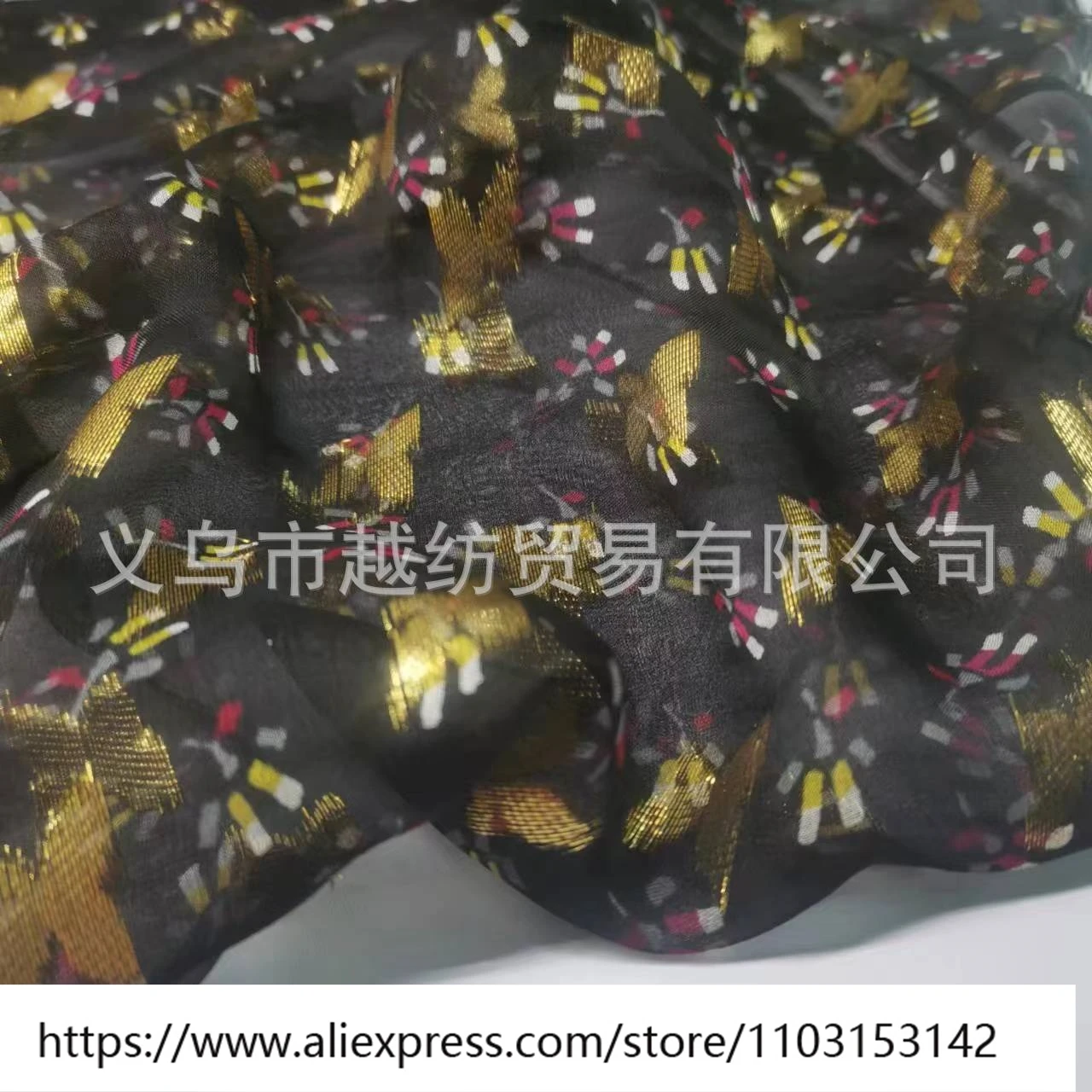 Zomer lichte en enigszins transparante zijden chiffon bedrukte geweven smalle stof 6momme jurk sjaal